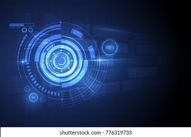 Circle blue abstract technology innovation concept vector background