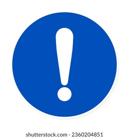 Circle Blue Attention | Alert stamp sticker with Exclamation Mark icon vector illustration