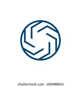 Circle Blue Ball Line Logo Template Illustration Design. Vector EPS 10.