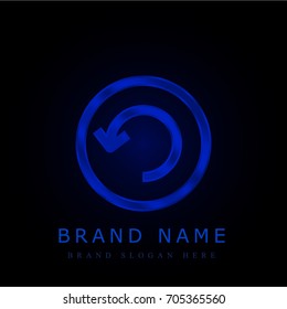 Circle blue chromium metallic logo