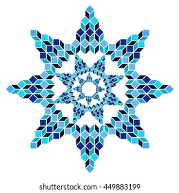 Circle blue colored mandala.vector illustration