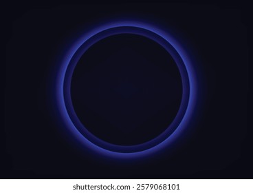 Circle blue dark len technology abstract background. vector illustration 