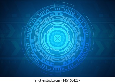 Circle blue digital technology, Innovation concept, speed background