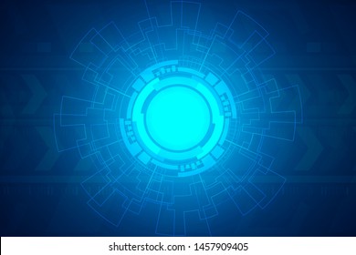 Circle blue digital technology, Innovation concept, speed background