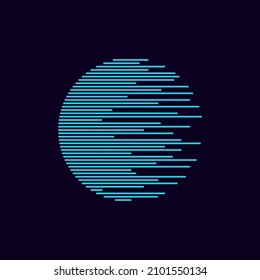 circle blue eclipse stripe logo design vector graphic symbol icon sign illustration creative idea