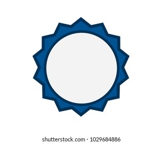 circle blue emblem border decoration ornament template