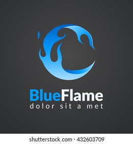 Circle Blue Flame Logo.