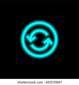 Circle blue glowing neon ui ux icon. Glowing sign logo vector
