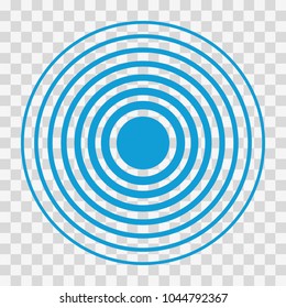 Circle, blue icon. Graphic template. Vector illustration