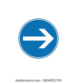 Circle Blue Mandatory, Regulatory Road Sign Vector Template