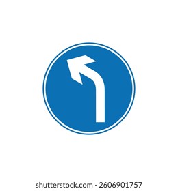 Circle Blue Mandatory, Regulatory Road Sign Vector Template