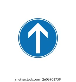Circle Blue Mandatory, Regulatory Road Sign Vector Template