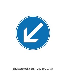 Circle Blue Mandatory, Regulatory Road Sign Vector Template