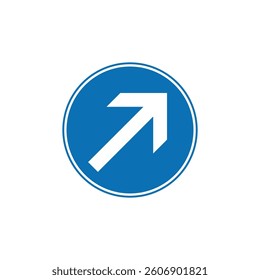 Circle Blue Mandatory, Regulatory Road Sign Vector Template