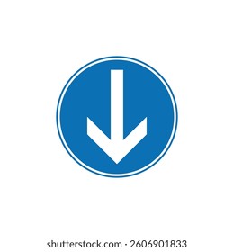 Circle Blue Mandatory, Regulatory Road Sign Vector Template