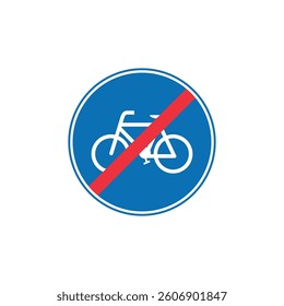 Circle Blue Mandatory, Regulatory Road Sign Vector Template