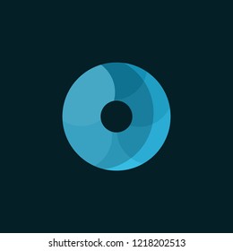 Circle Blue Origami Creative Abstract Business Modern Logo