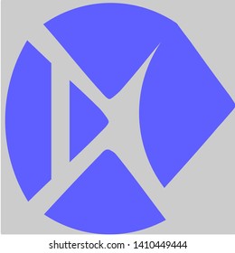 Circle blue shape with D and X letter