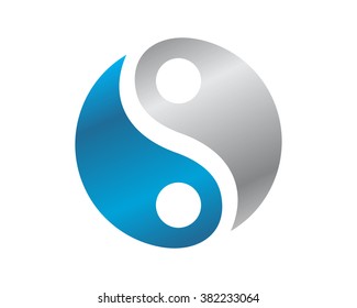 circle blue silver symbol image icon