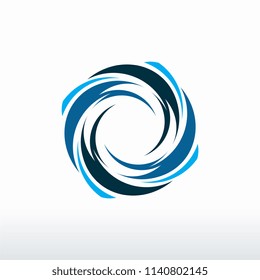 Circle Blue Tornado logo symbol isolated, Abstract Hurricane Logo Symbol, Typhoon vector illustration