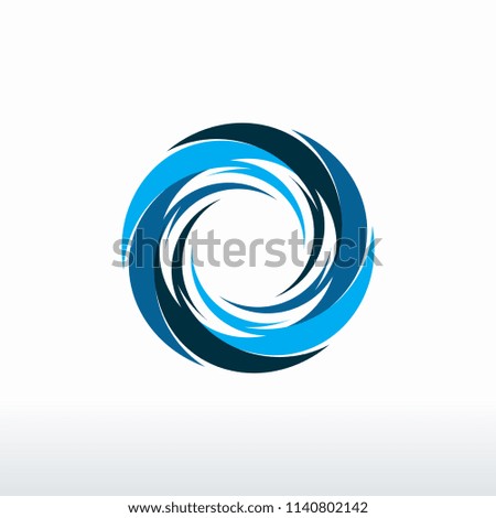 Circle Blue Tornado logo symbol isolated, Abstract Hurricane Logo Symbol, Typhoon vector illustration