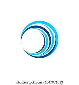 circle blue wave logo symbol icon vector design illustration