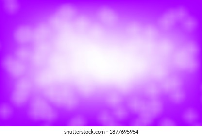 Circle Blur White Bokeh Light Radius from the center spread out As the sunlight shines through the leaves On a pastel gradient purple background