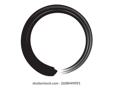 A circle with a blurry appearance as if it was drawn with a brush