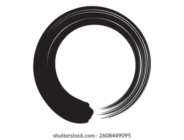 A circle with a blurry appearance as if it was drawn with a brush