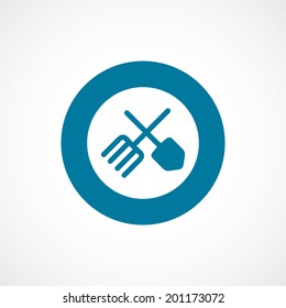 circle bold blue border farm icon
