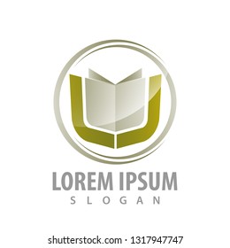 Circle book logo concept design. Symbol graphic template element 