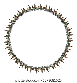 Circle border with brown leaf theme