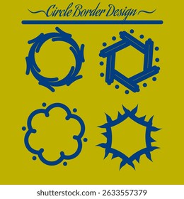 Circle Border Design Element Vector Set
