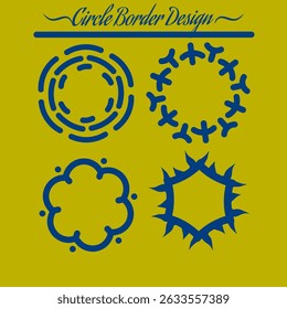 Circle Border Design Element Vector Set