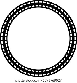 Circle border frame rounded design vector illustration in minimal modern simple isolated doodle design decorative element