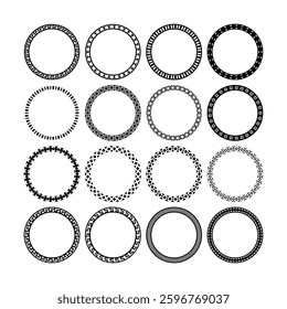 Circle border frame rounded design vector illustration in minimal modern simple isolated doodle design decorative element