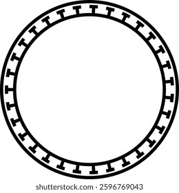 Circle border frame rounded design vector illustration in minimal modern simple isolated doodle design decorative element