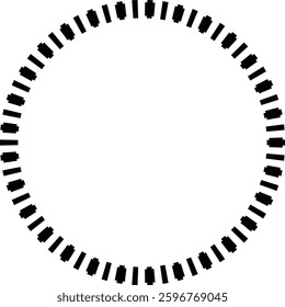 Circle border frame rounded design vector illustration in minimal modern simple isolated doodle design decorative element