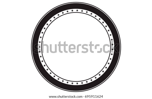Circle Border Isolated On White Black Stock Vector (Royalty Free) 695911624