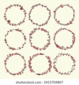 Circle border natural decoration valentine vector illustration for your company or brand