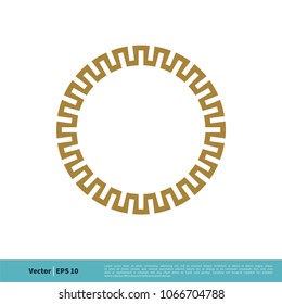 Circle Border Ornamental Icon Vector Logo Template Illustration Design. Vector EPS 10.