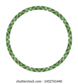 Circle borders and frames vector. Round border pattern geometric vintage frame design. Scottish tartan plaid fabric texture. Template for gift card, collage, scrapbook or photo album and portrait.
