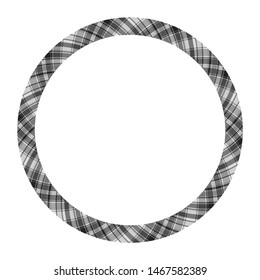 Circle borders and frames vector. Round border pattern geometric vintage frame design. Scottish tartan plaid fabric texture. Template for gift card, collage, scrapbook or photo album and portrait.
