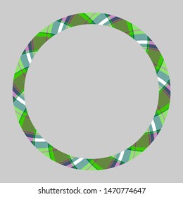 Circle borders and frames vector. Round border pattern geometric vintage frame design. Scottish tartan plaid fabric texture. Template for gift card, collage, scrapbook or photo album and portrait.
