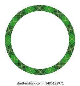 Circle borders and frames vector. Round border pattern geometric vintage frame design. Scottish tartan plaid fabric texture. Template for gift card, collage, scrapbook or photo album and portrait.
