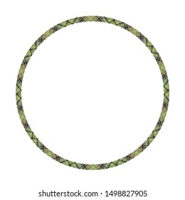 Circle borders and frames vector. Round border pattern geometric vintage frame design. Scottish tartan plaid fabric texture. Template for gift card, collage, scrapbook or photo album and portrait.
