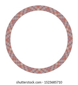 Circle borders and frames vector. Round border pattern geometric vintage frame design. Scottish tartan plaid fabric texture. Template for gift card, collage, scrapbook or photo album and portrait.
