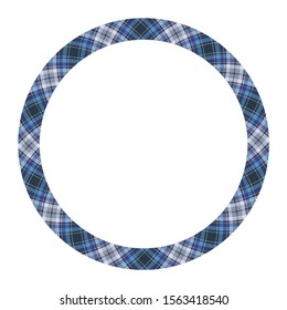 Circle borders and frames vector. Round border pattern geometric vintage frame design. Scottish tartan plaid fabric texture. Template for gift card, collage, scrapbook or photo album and portrait.

