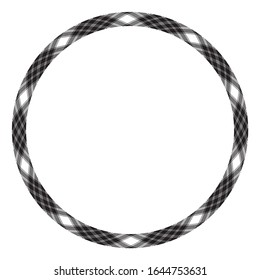 Circle borders and frames vector. Round border pattern geometric vintage frame design. Scottish tartan plaid fabric texture. Template for gift card, collage, scrapbook or photo album and portrait.
