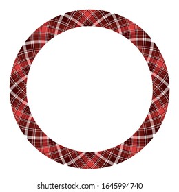 Circle borders and frames vector. Round border pattern geometric vintage frame design. Scottish tartan plaid fabric texture. Template for gift card, collage, scrapbook or photo album and portrait.
